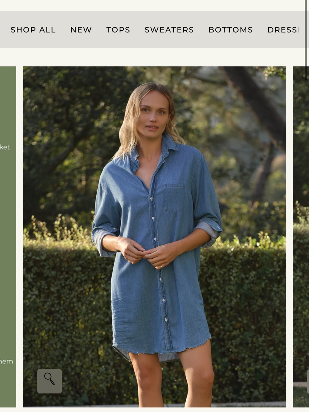 Frank & Eileen Denim Button-Up Shirt Dress in Light Blue